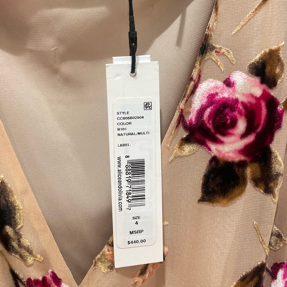 NWT- Alice + Olivia floral wrap dress - Picture 6 of 16